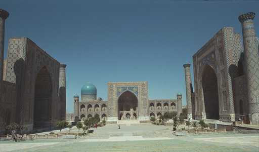 The fabulously beautiful Registan Square in Samarkand