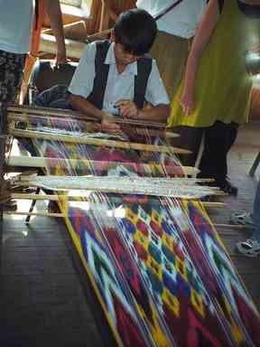 Weaving silk